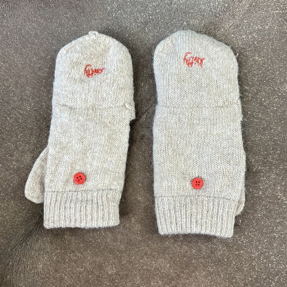 Carolina Amato Angora Wool Fingerless Mittens Gloves - Picture 2 of 5